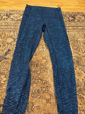 lululemon athletica Navy Blue & Teal Patterned Leggings